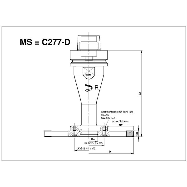 WM-Nutfräser für CNC D125 x 5.0 x 30H7, Z2 V2/2-MEC