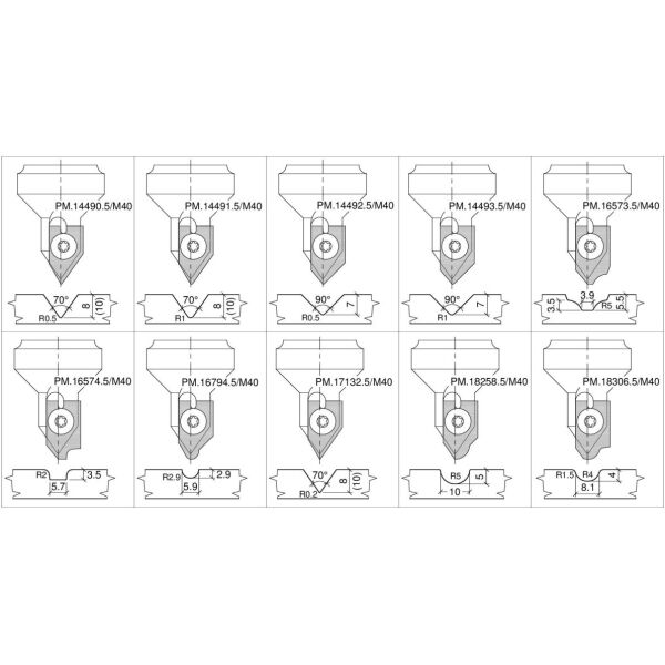 PM-Ziernutoberfräser für CNC D15,5 x S16, Z-1