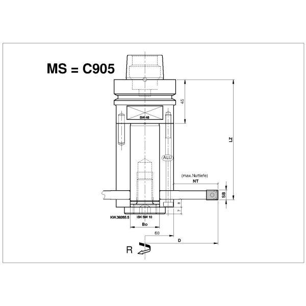 WM-Nutfräser für CNC D150 x 5.0 x 30H7, Z4 V2/2-MEC
