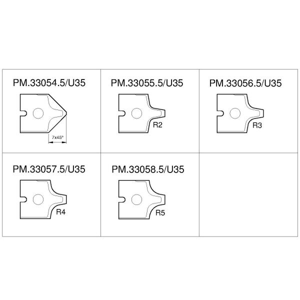 PM Abrund- / Fase- Schaftfräser (NEU) D42 x 15 x S20h6/GL130, Z2 (inkl. Fasemesser 45°)