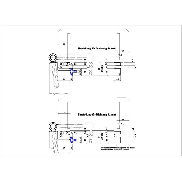 PM-Türzargenfräser für CNC  1-tlg. Ausführung: D141 x 35 x Bo.30H7, Z2-MEC (Stockfutter) auf Fräsdorn